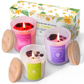 LURNOFY Rose candle with crystals for calming ambiance during yoga