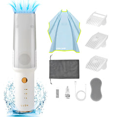 LUSN baby hair clippers with vacuum capture keeps mess to a minimum during trims