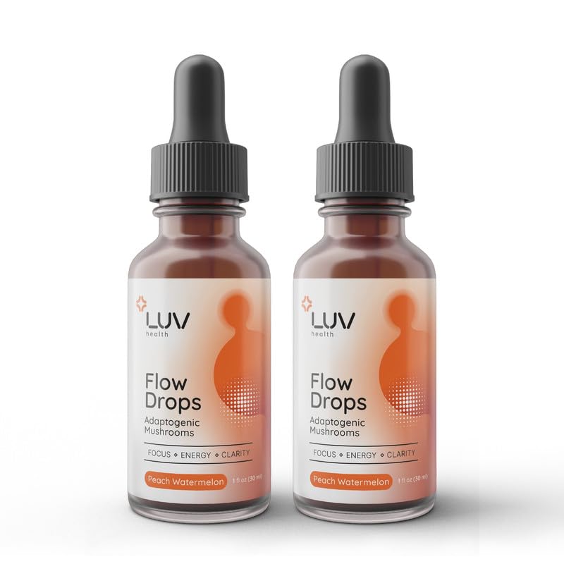 LUV health Flow Drops bottle with pour for easy daily dosing