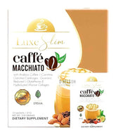 Luxe Slim Caffe Macchiato packaging highlights premium ingredients and Keto-friendly formula.
