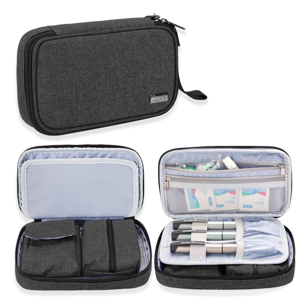 LUXJA travel case front view shows rugged nylon exterior for daily protection.