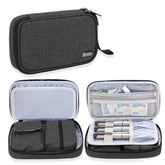 LUXJA travel case front view shows rugged nylon exterior for daily protection.