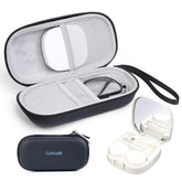 Luxtude 2in1 glasses and contact case with mirror for on-the-go checks.