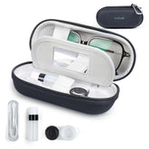 Luxtude built-in mirror in the contact lens case for quick checks on the go