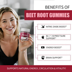 M inch Beet Root Gummies berry-pomegranate flavor close-up with natural sweetness