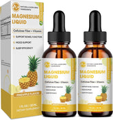 M inch magnesium liquid bottle front view with pineapple flavor for daily wellness.