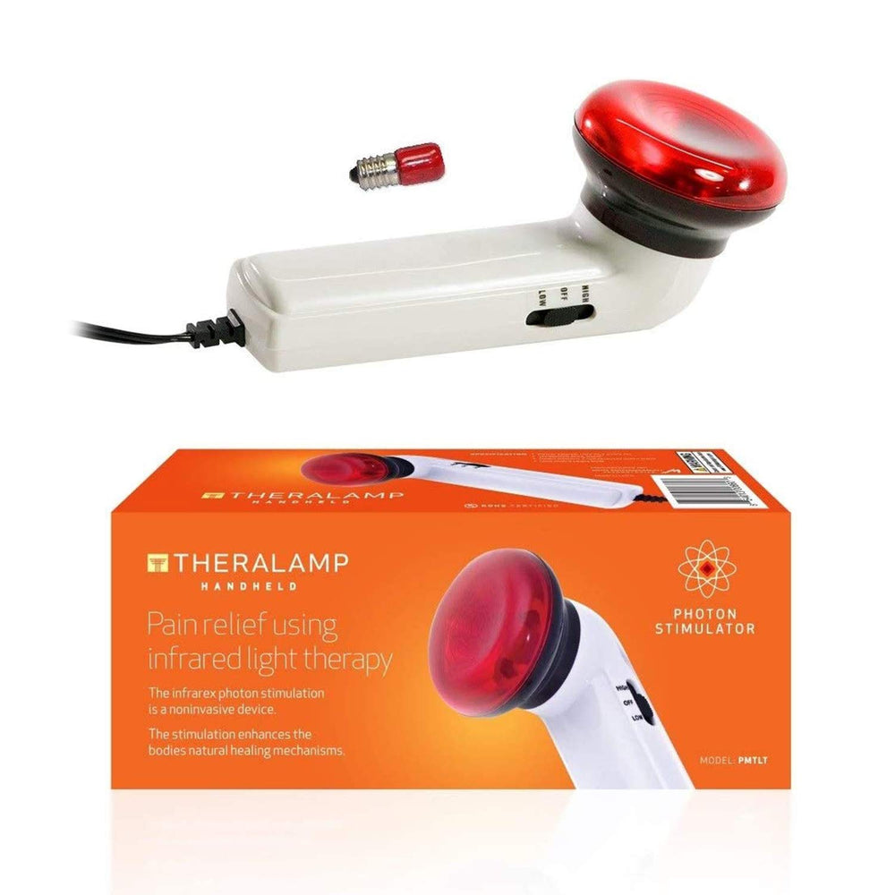 M PAIN MANAGEMENT TECHNOLOGIES Theralamp wand with angled head targets joints and muscles.