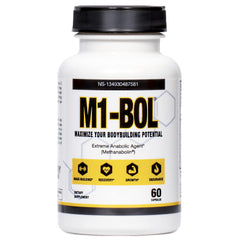 M1-BOL Avry Labs extreme anabolic bottle front view for performance-focused athletes.