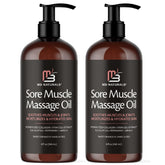 M3 Naturals Arnica massage oil bottle for sore muscles with quick absorption.