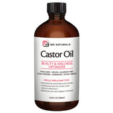 M3 Naturals castor oil bottle glass 16oz for hair and skin care.