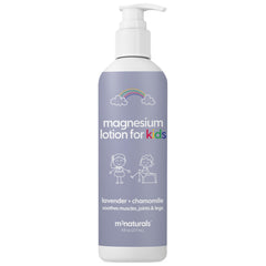 M3 Naturals Lavender Magnesium Lotion for Kids bottle supports calm, restful nights.