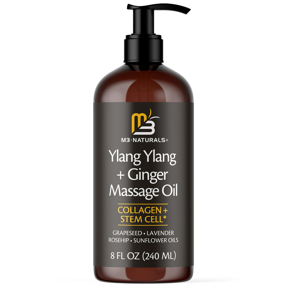 M3 Naturals Ylang Ylang + Ginger bottle front for spa-like aromatherapy