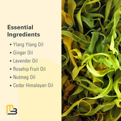 M3 Naturals Ylang Ylang + Ginger massage application on skin for relaxation