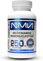 MAAC10 NMN 250mg capsules bottle promoting sustained energy and cellular support.