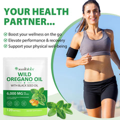 Maaoun oregano oil bottle label highlights 6000mg potency