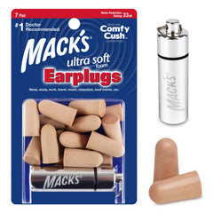 Mack's tapones de espuma ultrasuaves para dormir, 7 pares con estuche incluido.