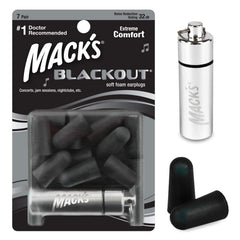 Mack's Blackout earplugs 7-pair pack for durable hearing protection at events