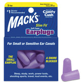 Mack's Slim Fit earplugs with small diameter for comfortable sleep.