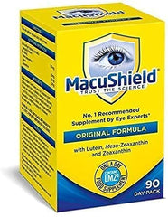 MacuShield eye supplement capsule close-up highlighting convenient one-a-day format.