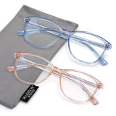 Madison Avenue square vintage TR90 glasses with blue light blocking lenses for women