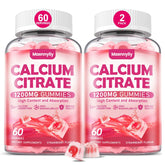 Maennyliy Calcium Citrate Gummies bottle highlights high absorption and natural strawberry flavor.