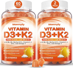 Maennyliy Vitamin D3 K2 gummies orange bottle for daily immune support