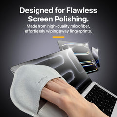 Mageasy microfiber edge-cleaning cloth reaches tight spaces for thorough dust removal.