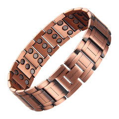 MagEnergy 3X magnetic copper bracelet close-up showing copper and magnet details for daily wear