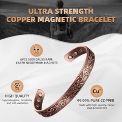 MagEnergy adjustable open-band bracelet for a comfortable, customizable fit.