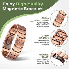 MagEnergy copper bracelet adjustable-size-tool demonstrating easy resizing for most wrists.
