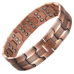 MagEnergy copper bracelet on a man's wrist, stylish everyday wear