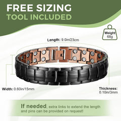 MagEnergy black-finish copper bracelet showcasing elegant, durable design