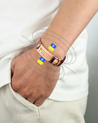 MagEnergy pure copper close-up highlighting hypoallergenic and nickel-free properties