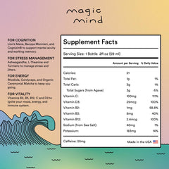 Magic Mind Energy Shot pour capture smooth, quick intake for steady brain fuel.