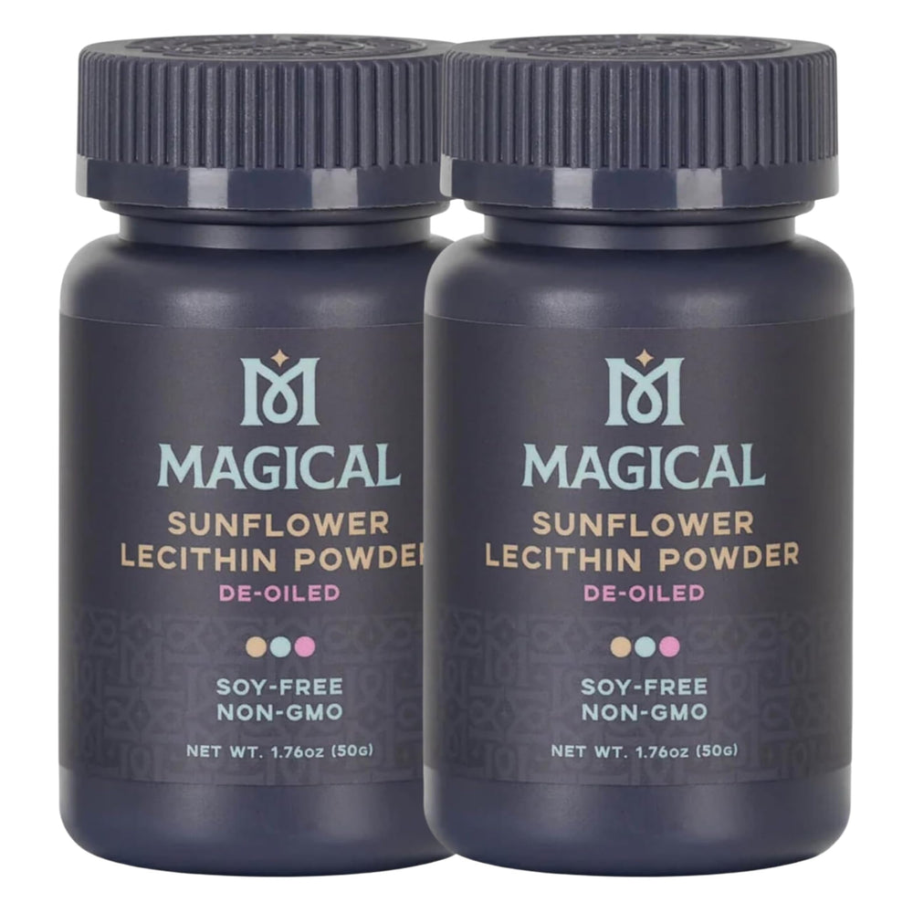 MAGICAL BUTTER sunflower lecithin powder bottles offer a convenient two-pack for steady emulsification.