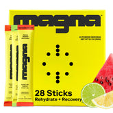 Magna Electrolytes Watermelon Lime powder dissolving in a glass for refreshing hydration