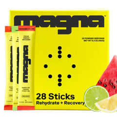 Magna Electrolytes Watermelon Lime powder dissolving in a glass for refreshing hydration