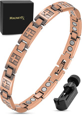 MagnetRX copper cross bracelet for women strap close-up showing daily wear suitability