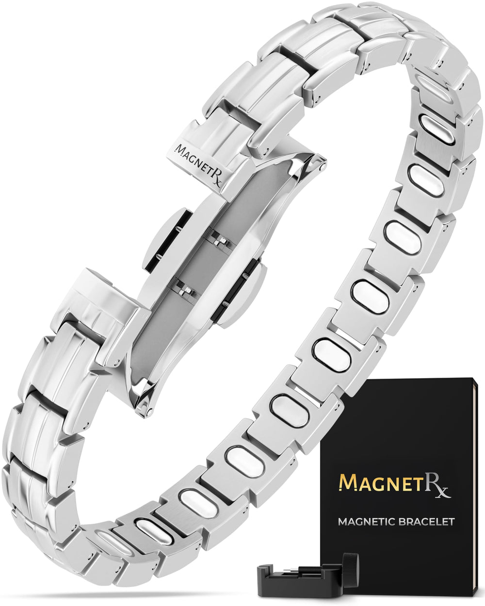 MagnetRX EllipseMAX bracelet with butterfly clasp for secure daily wear.