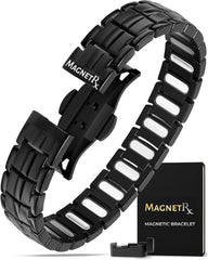 MagnetRX EllipseMAX bracelet front view for daily wear with bold titanium look.