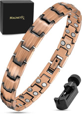MagnetRX Pure Copper Bracelet worn on wrist with brushed finish for daily style