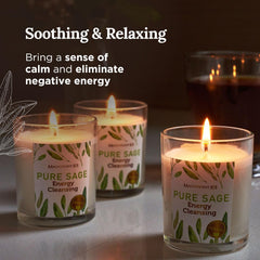 Magnificent 101 sage candle closeup showing herbal sage details for aroma