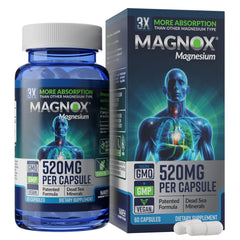 Magnox 520mg magnesium capsule image showing daily dose convenience and high absorption