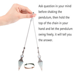 Maibaota aquamarine pendulum showing copper wired interior for enhanced readings