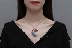 MAIBAOTA Tree of Life Resin Necklace with natural stone charm.
