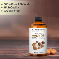 Majestic Pure argan oil dropper cap for easy, mess-free application.