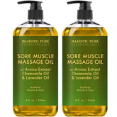 Majestic Pure Arnica oil bottle for soothing sore muscles after workouts
