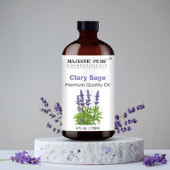 Amber bottle with dropper cap for Majestic Pure Clary Sage Oil