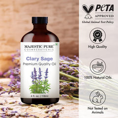 Majestic Pure Clary Sage Oil with glass dropper for precise dispensing