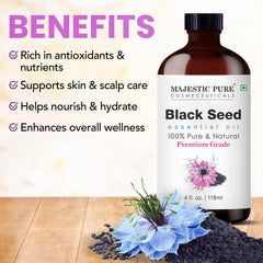 Majestic Pure Blackseed Oil enhances diffuser aromatherapy sessions.